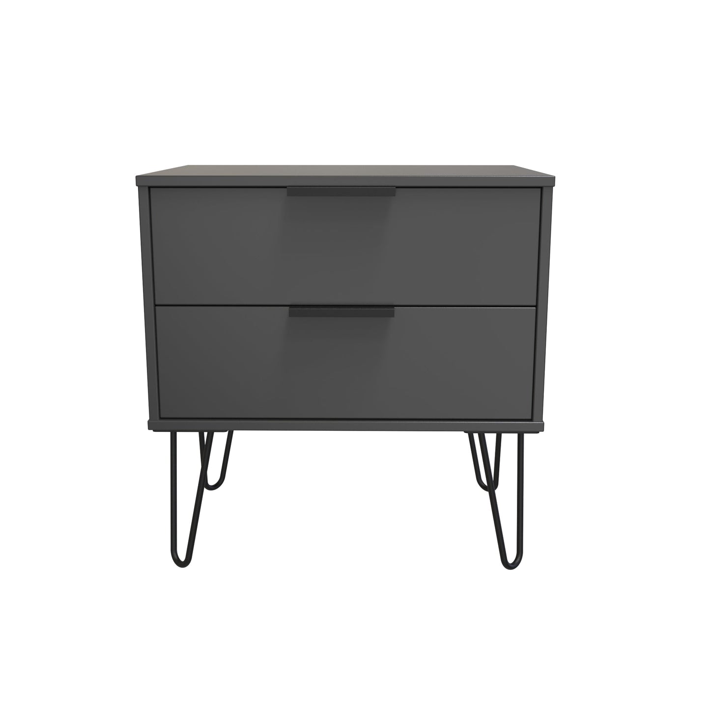 Hong Kong C Side Table Black 2 Drawers 60cm
