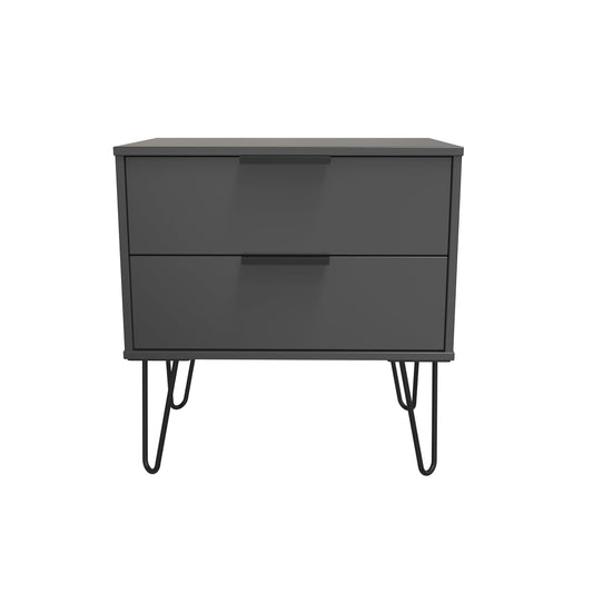 Hong Kong C Side Table Black 2 Drawers 60cm
