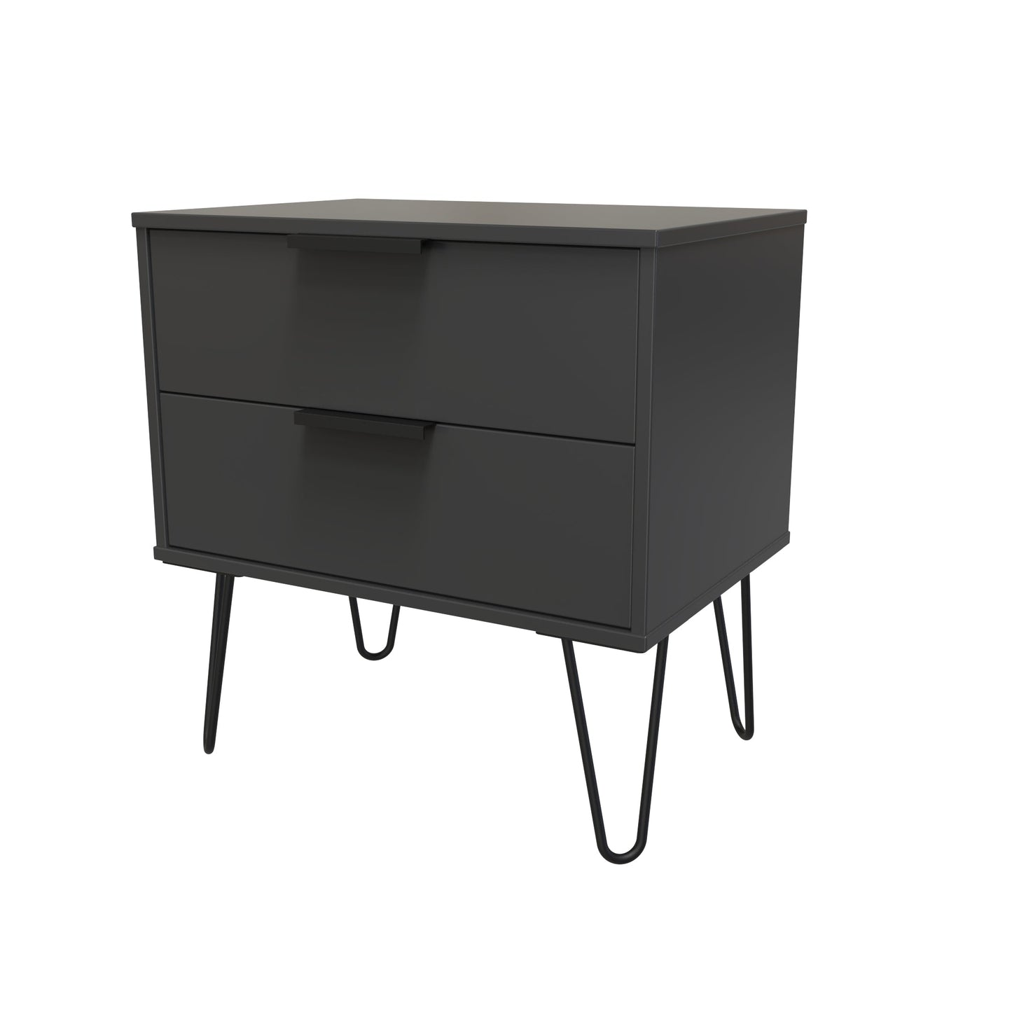 Hong Kong C Side Table Black 2 Drawers 60cm