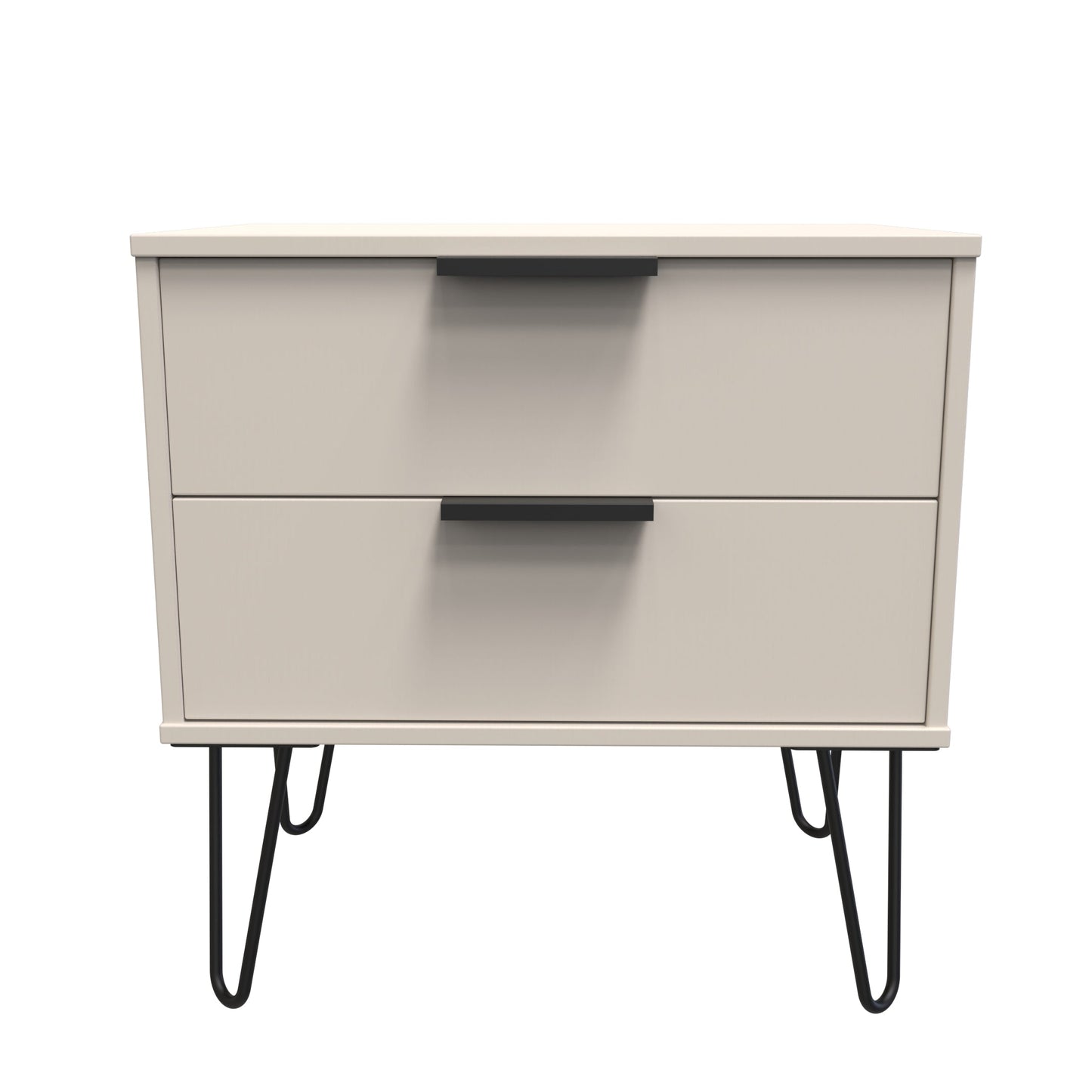 Hong Kong C Side Table Off-White 2 Drawers 60cm
