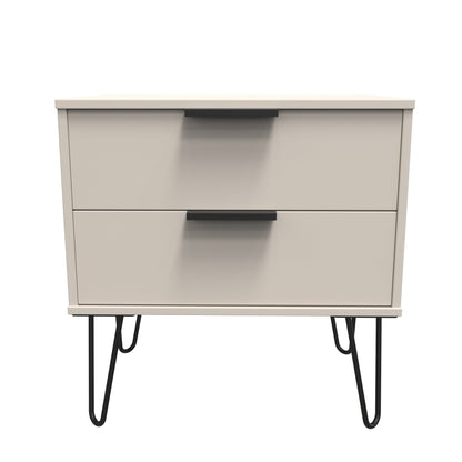 Hong Kong C Side Table Off-White 2 Drawers 60cm