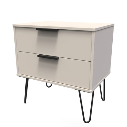 Hong Kong C Side Table Off-White 2 Drawers 60cm