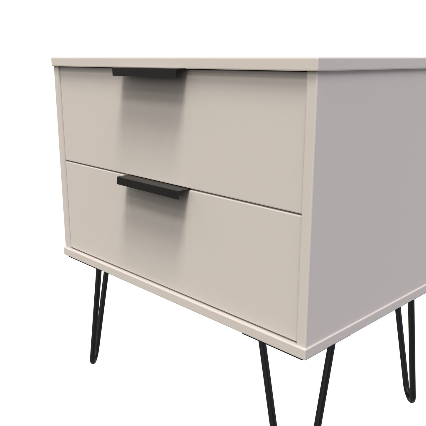 Hong Kong C Side Table Off-White 2 Drawers 60cm