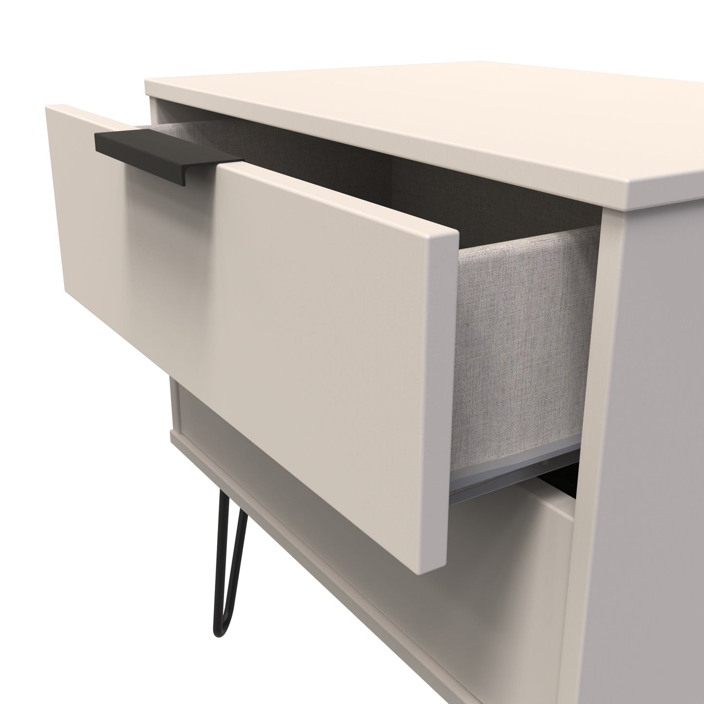 Hong Kong C Side Table Off-White 2 Drawers 60cm