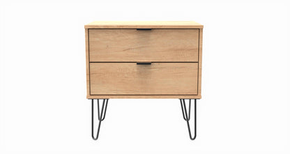 Hong Kong C Side Table Dark Oak 2 Drawers 40cm