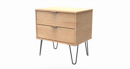 Hong Kong C Side Table Dark Oak 2 Drawers 40cm