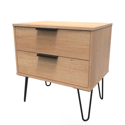 Hong Kong C Side Table Dark Oak 2 Drawers 40cm