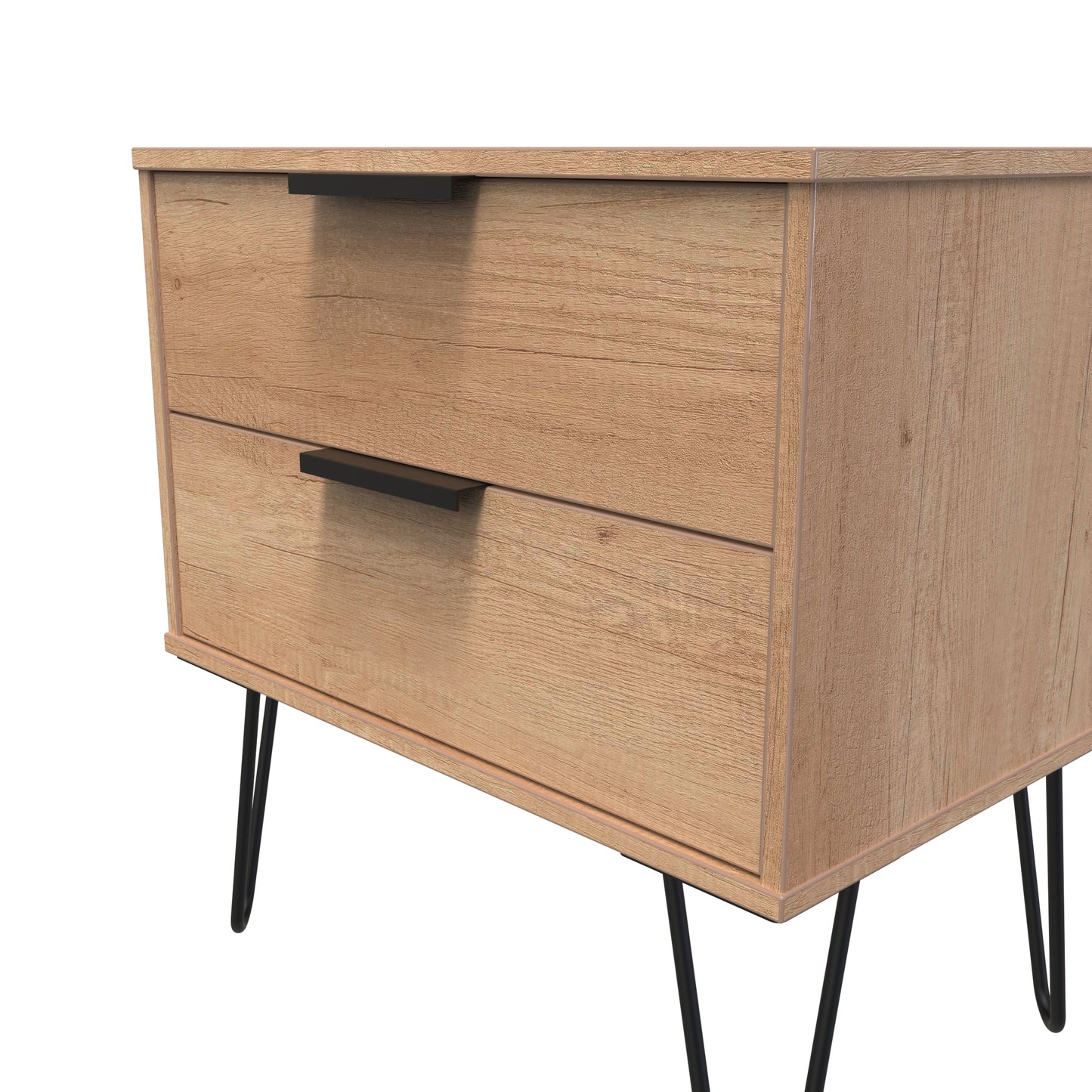Hong Kong C Side Table Dark Oak 2 Drawers 40cm