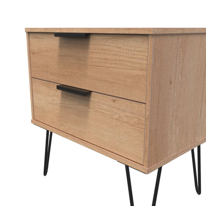 Hong Kong C Side Table Dark Oak 2 Drawers 40cm