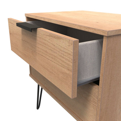 Hong Kong C Side Table Dark Oak 2 Drawers 40cm