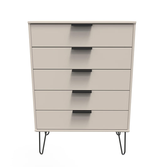 Hong Kong C Tall Chest of Drawers Off-White 5 Drawers 109cm