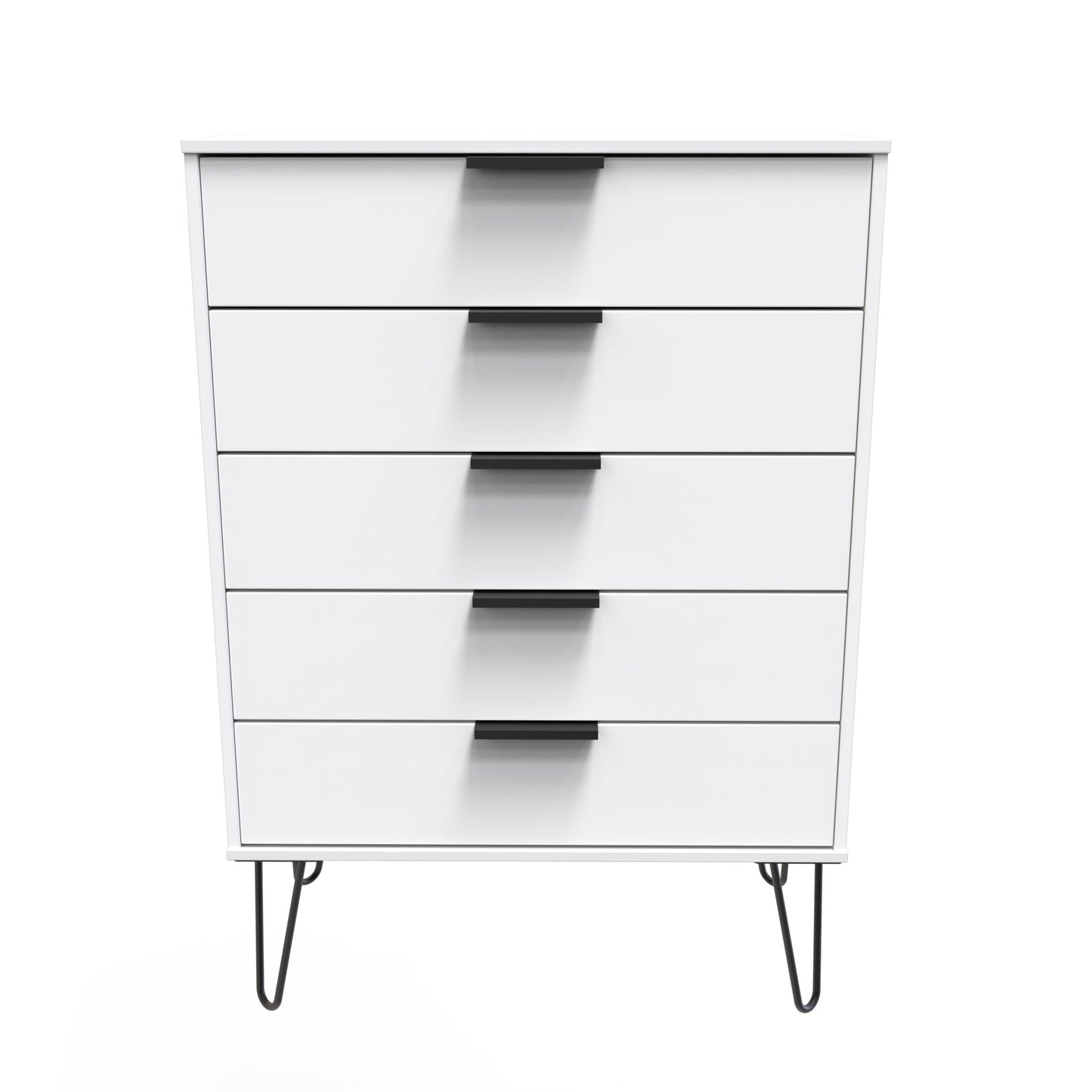 Hong Kong C Tall Chest of Drawers White 5 Drawers 109cm