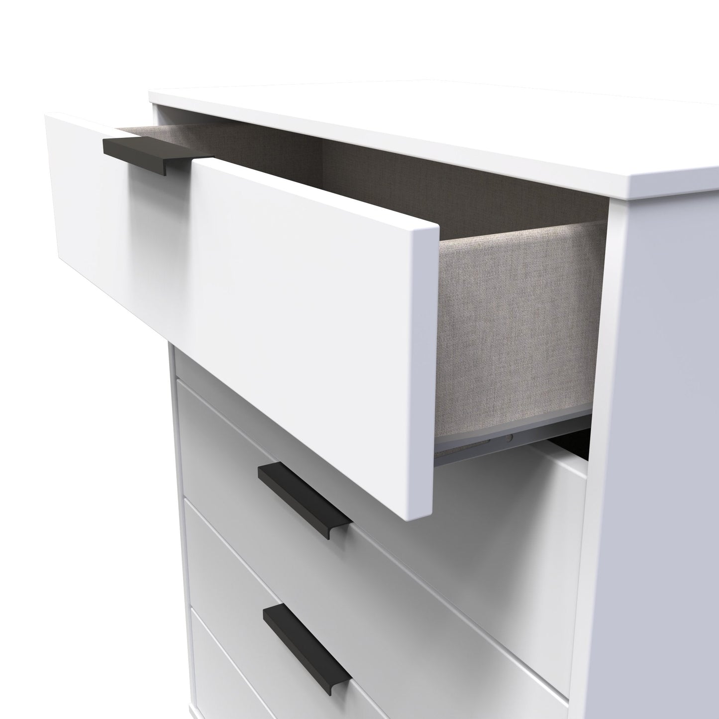 Hong Kong C Tall Chest of Drawers White 5 Drawers 109cm