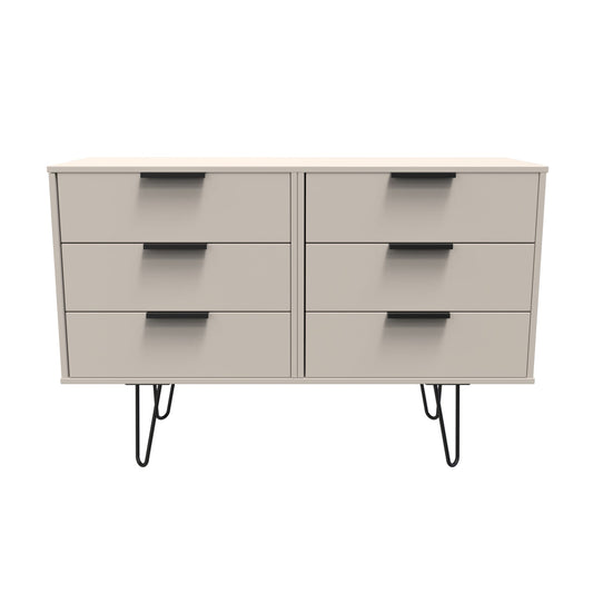 Hong Kong C Large Chest of Drawers Off-White 6 Drawers 115cm