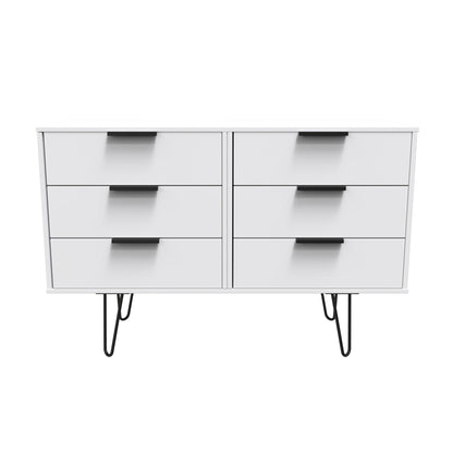 Hong Kong C Large Chest of Drawers White 6 Drawers 115cm