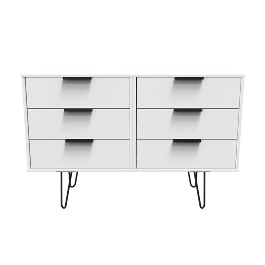 Hong Kong C Large Chest of Drawers White 6 Drawers 115cm