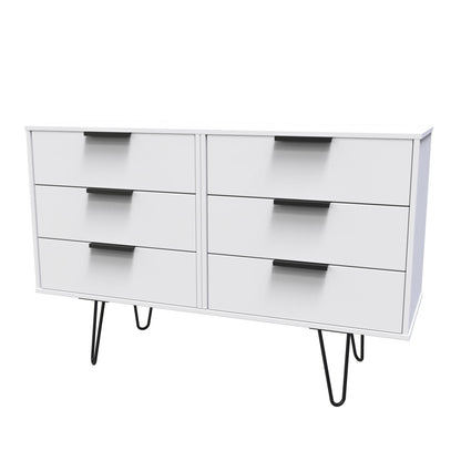 Hong Kong C Large Chest of Drawers White 6 Drawers 115cm