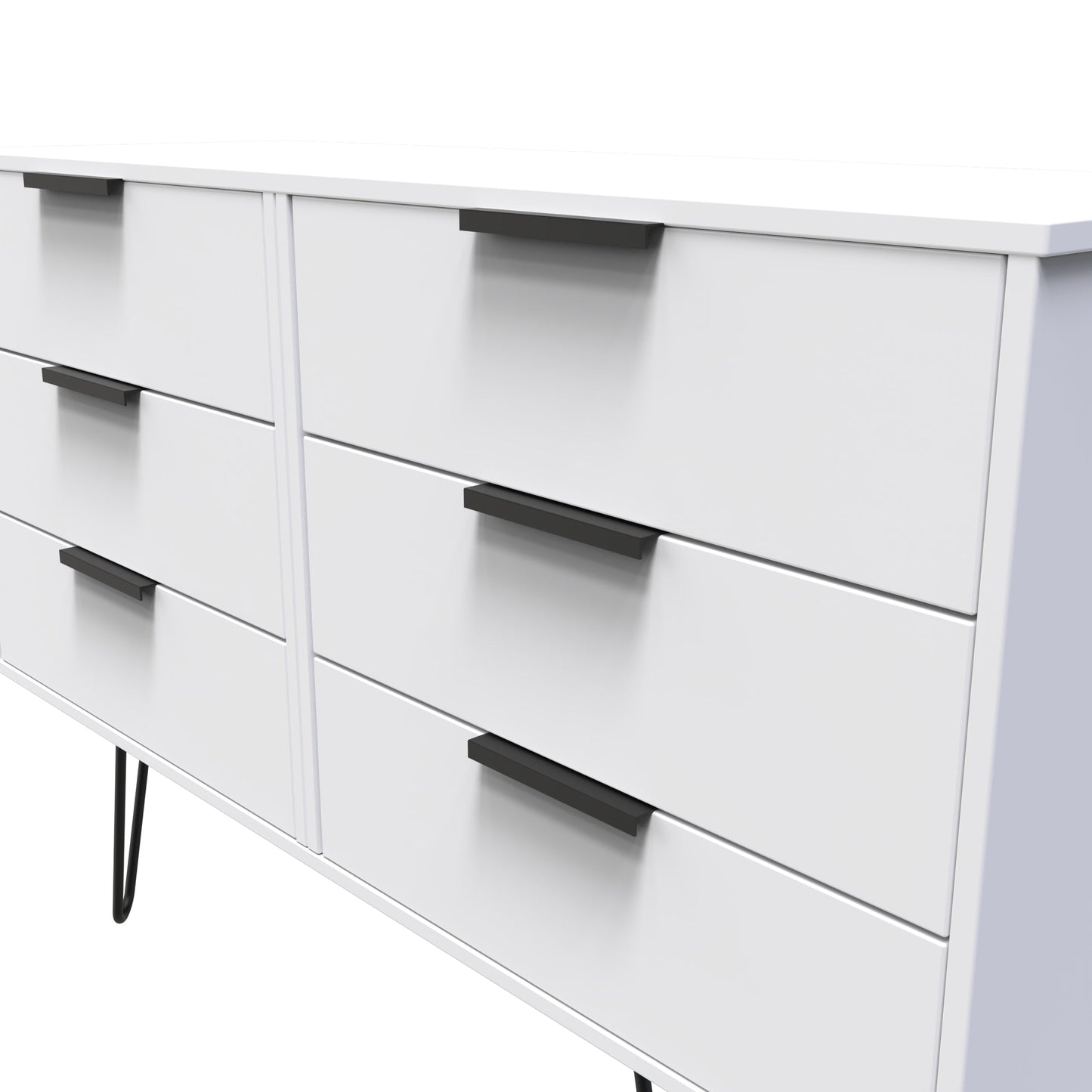 Hong Kong C Large Chest of Drawers White 6 Drawers 115cm