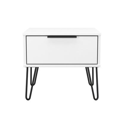 Hong Kong C Bedside Table White 1 Drawer 45cm