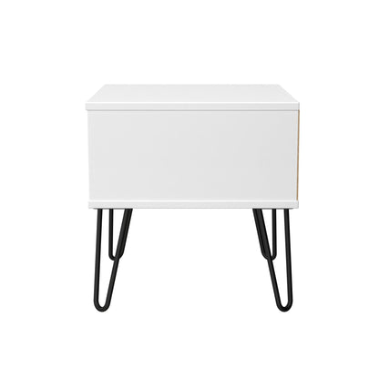 Hong Kong C Bedside Table White 1 Drawer 45cm