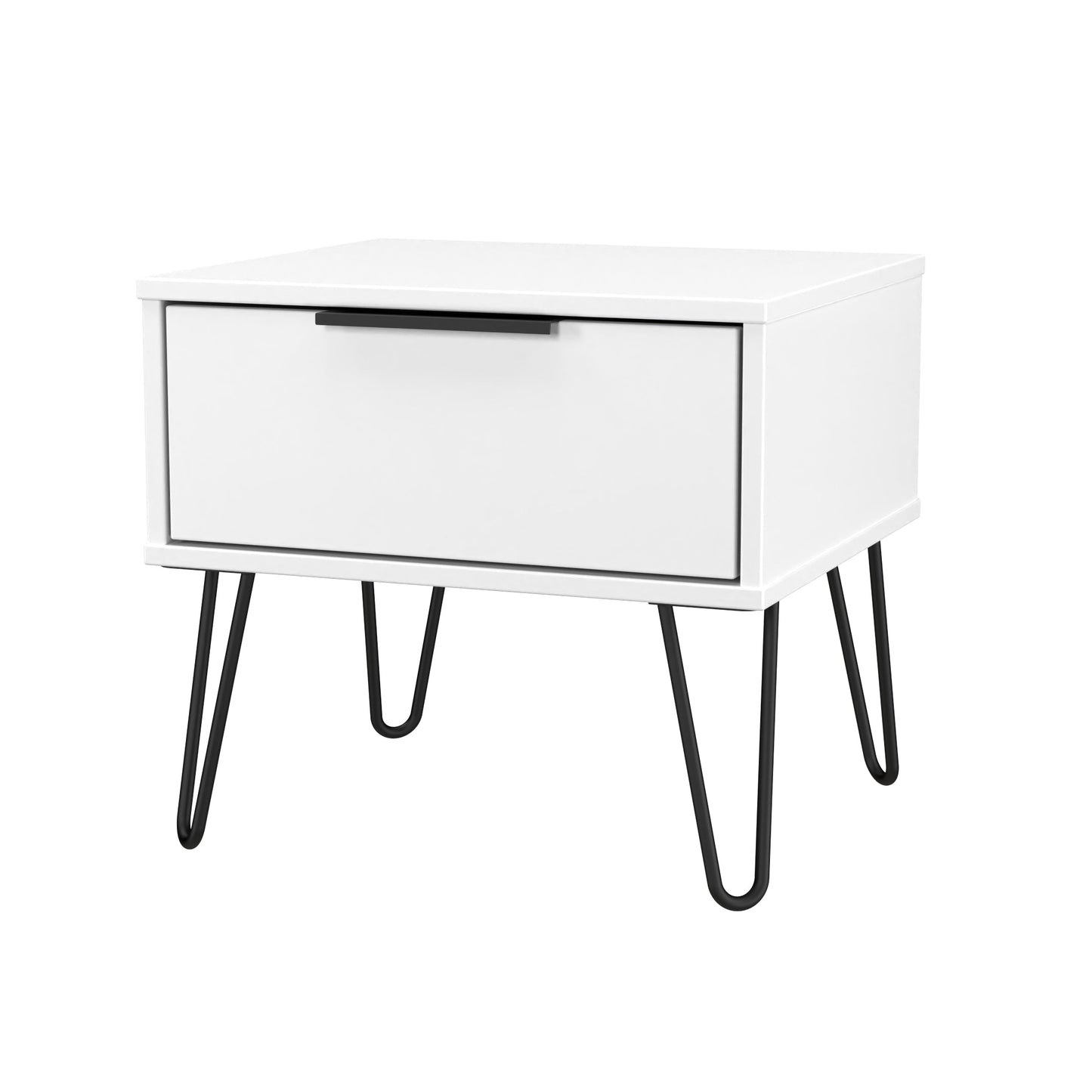 Hong Kong C Bedside Table White 1 Drawer 45cm