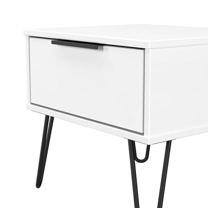 Hong Kong C Bedside Table White 1 Drawer 45cm