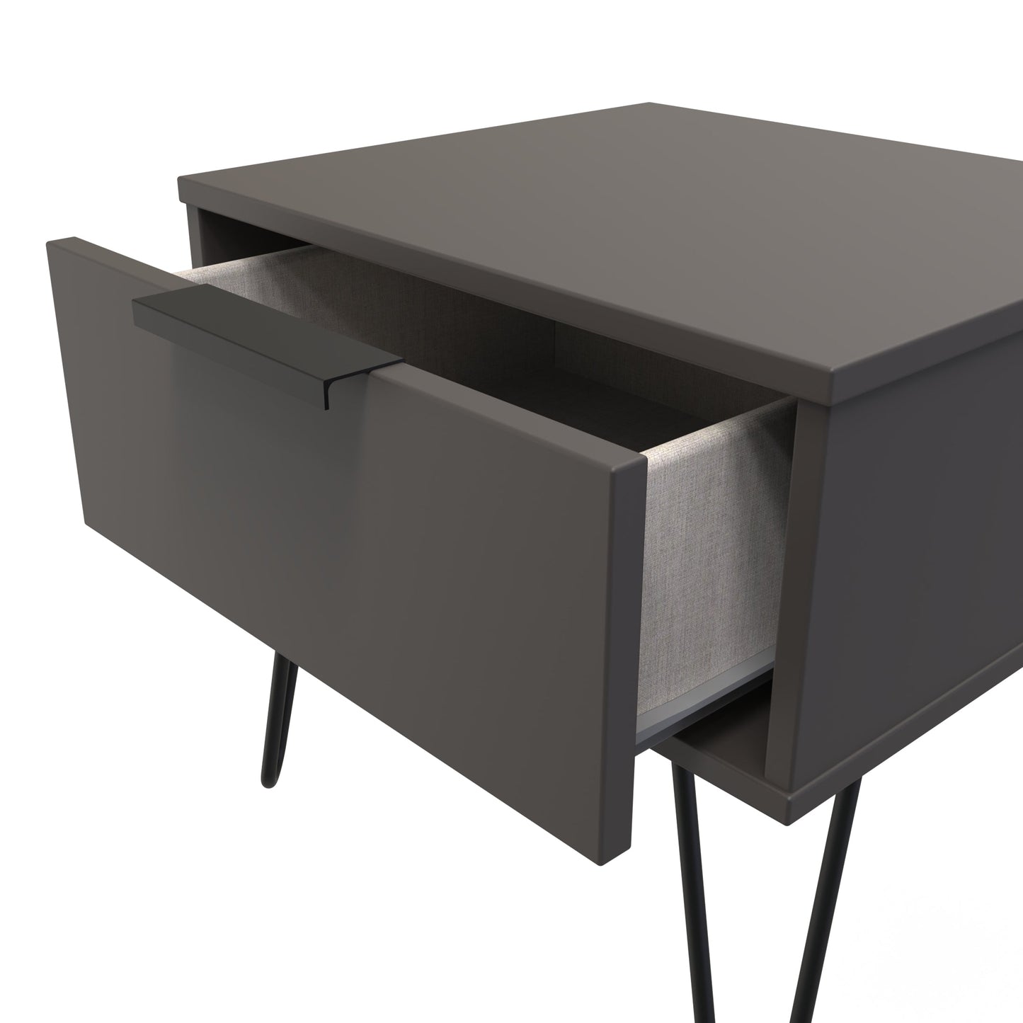 Hong Kong C Side Table Black 1 Drawer 58cm