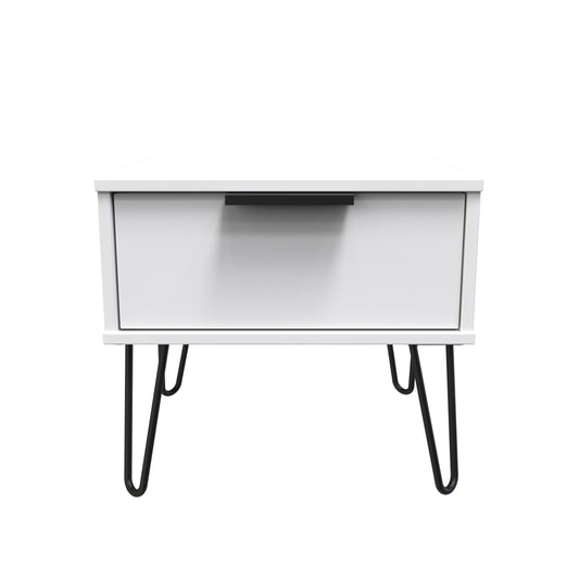 Hong Kong C Side Table White 1 Drawer 58cm