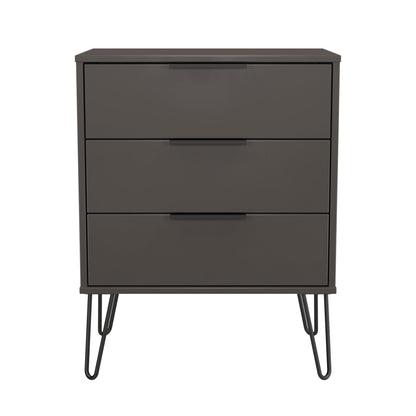 Hong Kong C Chest of Drawers Black 3 Drawers 76cm