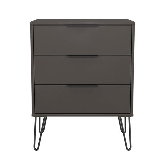 Hong Kong C Chest of Drawers Black 3 Drawers 76cm