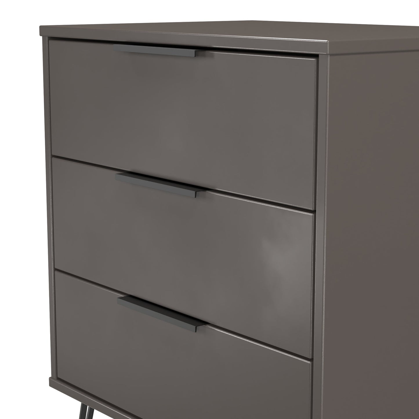 Hong Kong C Chest of Drawers Black 3 Drawers 76cm