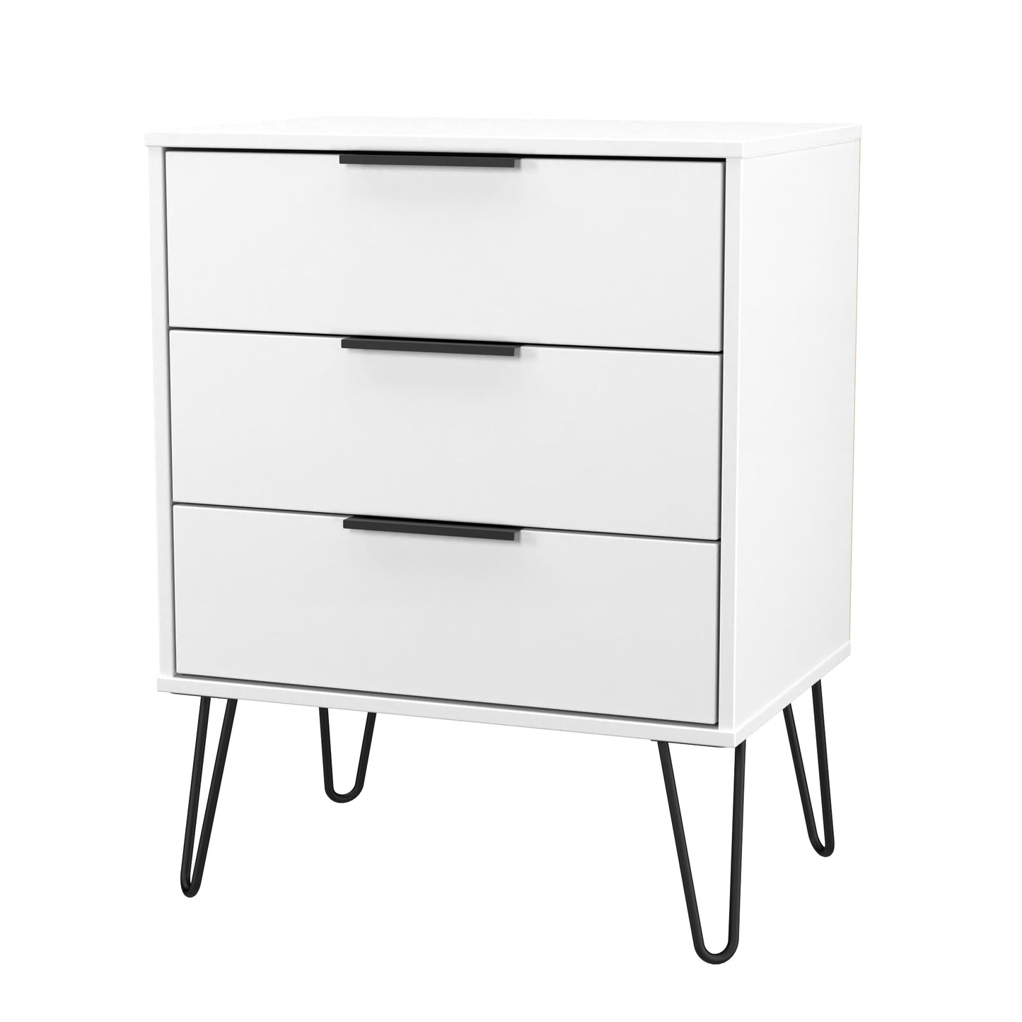 Hong Kong C Chest of Drawers White 3 Drawers 76cm