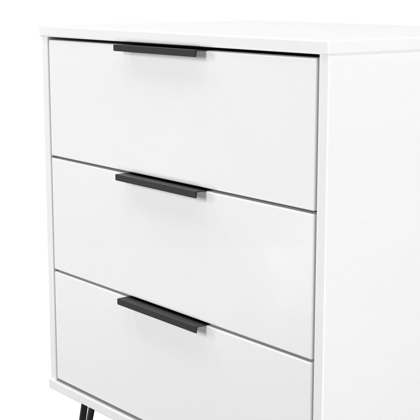 Hong Kong C Chest of Drawers White 3 Drawers 76cm
