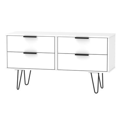 Hong Kong C Large Chest of Drawers White 4 Drawers 115cm