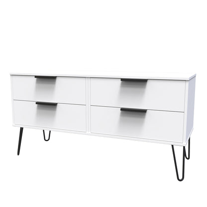 Hong Kong C Large Chest of Drawers White 4 Drawers 115cm