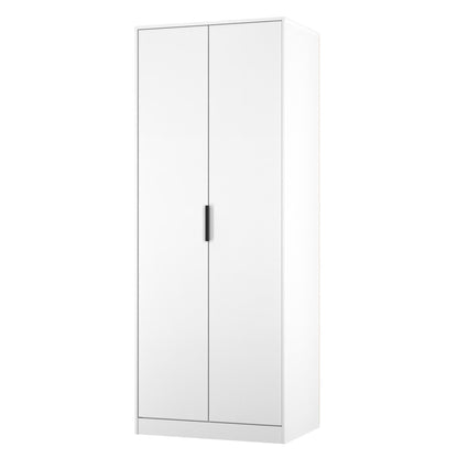 Hong Kong C Tall Wardrobe White 2 Doors 1 Shelf 197cm
