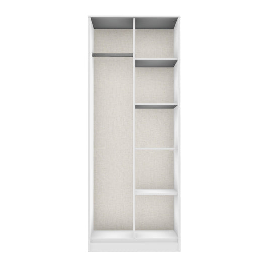 Hong Kong C Tall Wardrobe White 5 Shelves 197cm