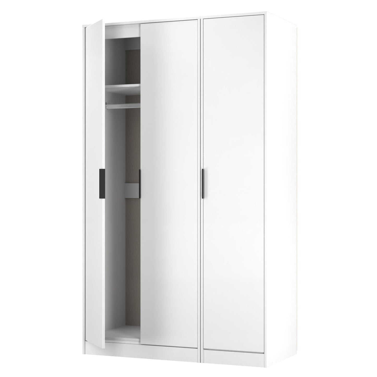 Hong Kong C Tall Wardrobe White 3 Doors 1 Shelf 198cm