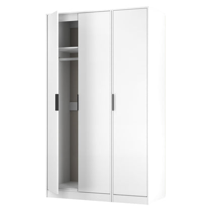 Hong Kong C Tall Wardrobe White 3 Doors 1 Shelf 198cm