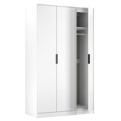 Hong Kong C Tall Wardrobe White 3 Doors 1 Shelf 198cm