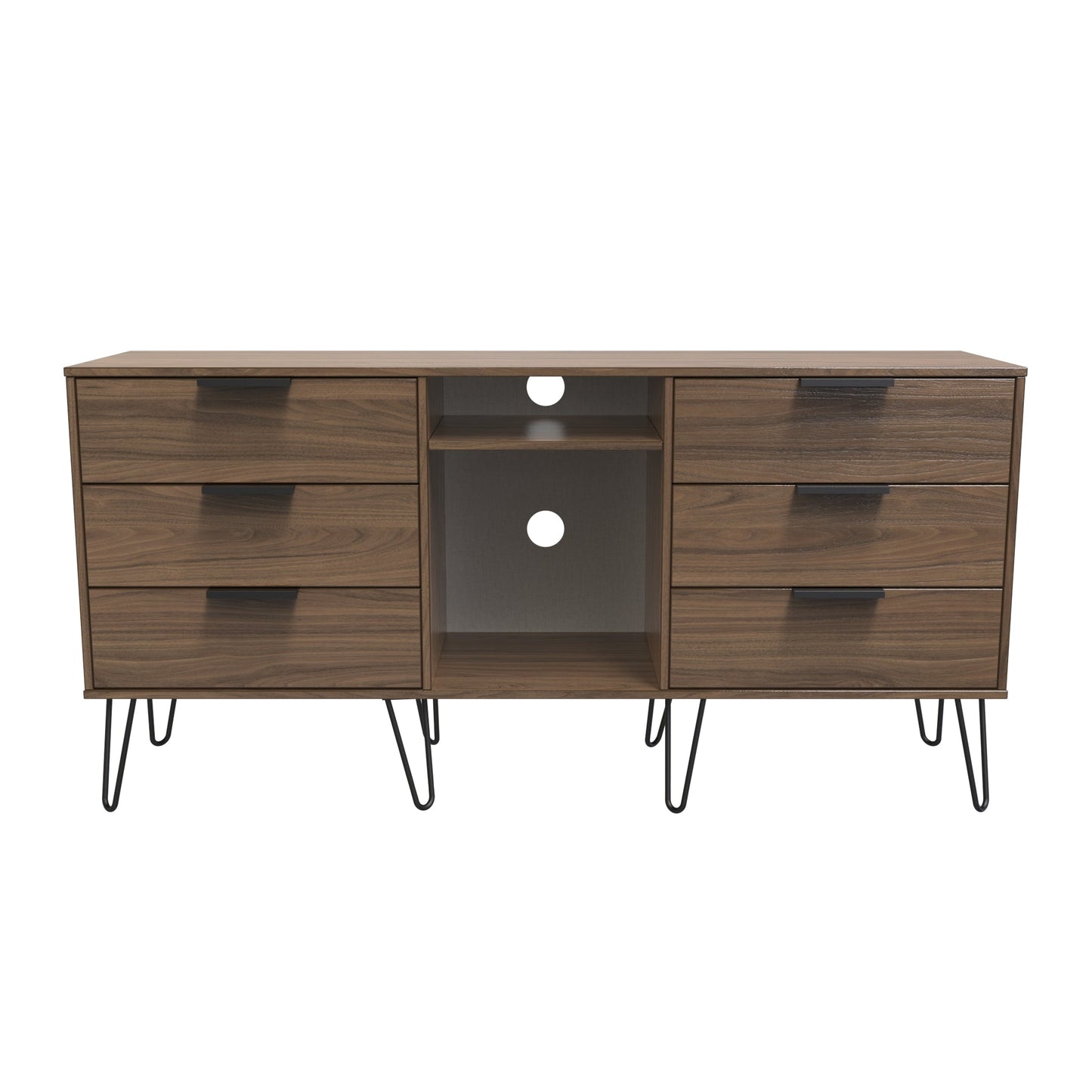 Hong Kong C Large Sideboard Oak 2 Shelves 6 Drawers 40cm