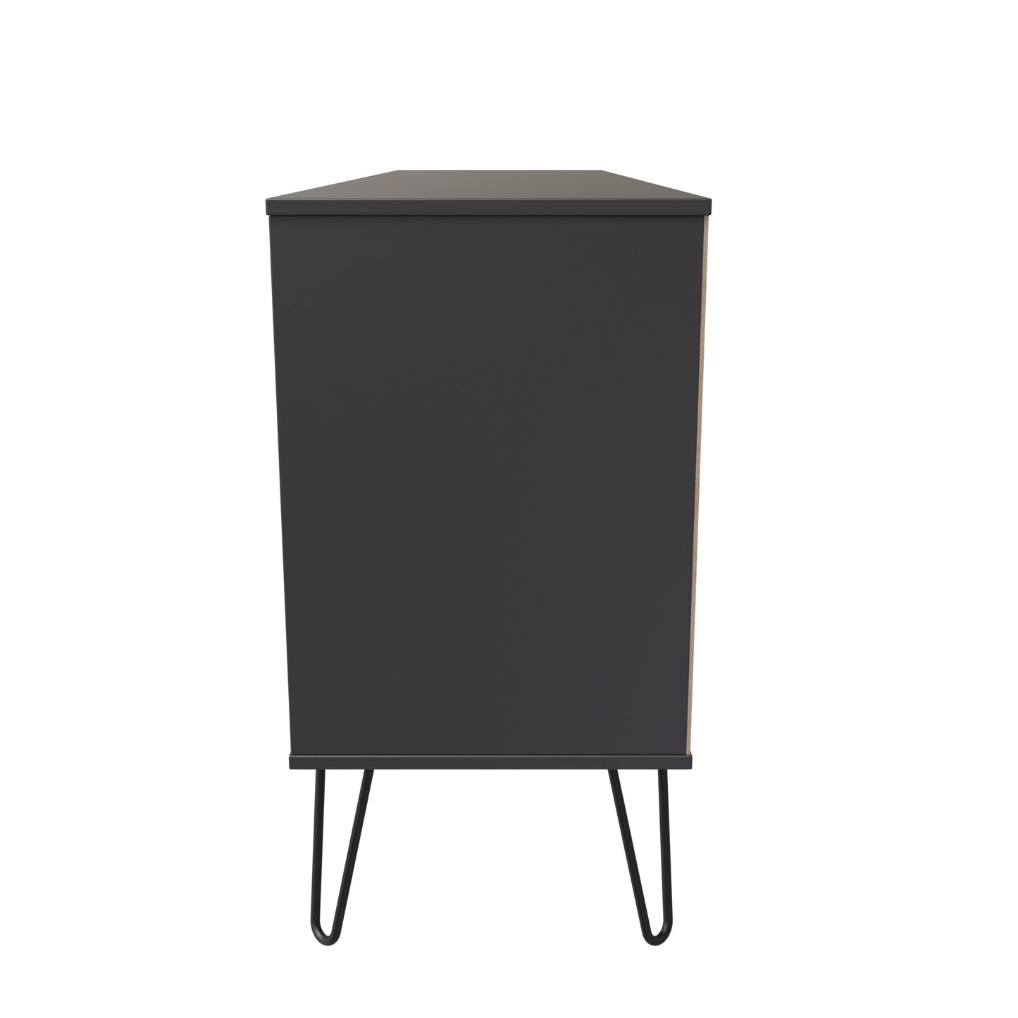 Hong Kong C Large Sideboard Black 2 Shelves 6 Drawers 152cm