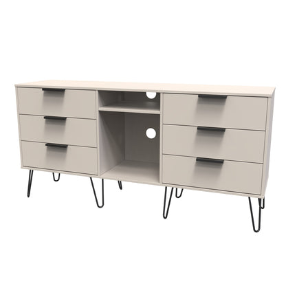 Hong Kong C Large Sideboard Off-White 2 Shelves 6 Drawers 152cm