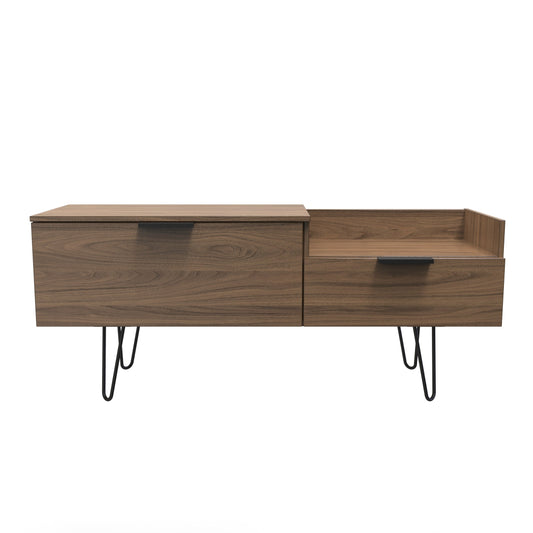 Hong Kong C TV Unit Oak 1 Shelf 2 Drawers 39cm