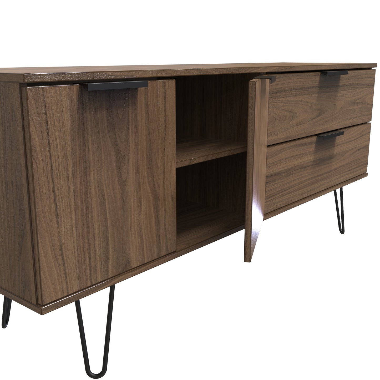 Hong Kong C Large Sideboard Oak 2 Doors 2 Drawers 40cm