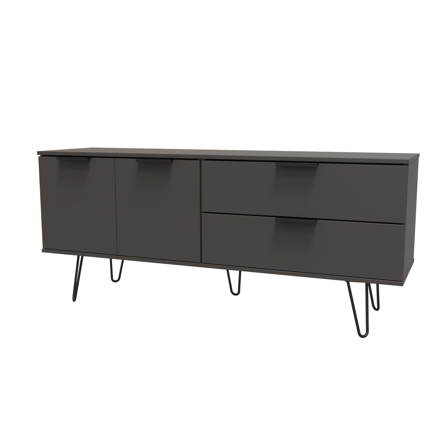 Hong Kong C Large Sideboard Black 2 Doors 2 Drawers 147cm