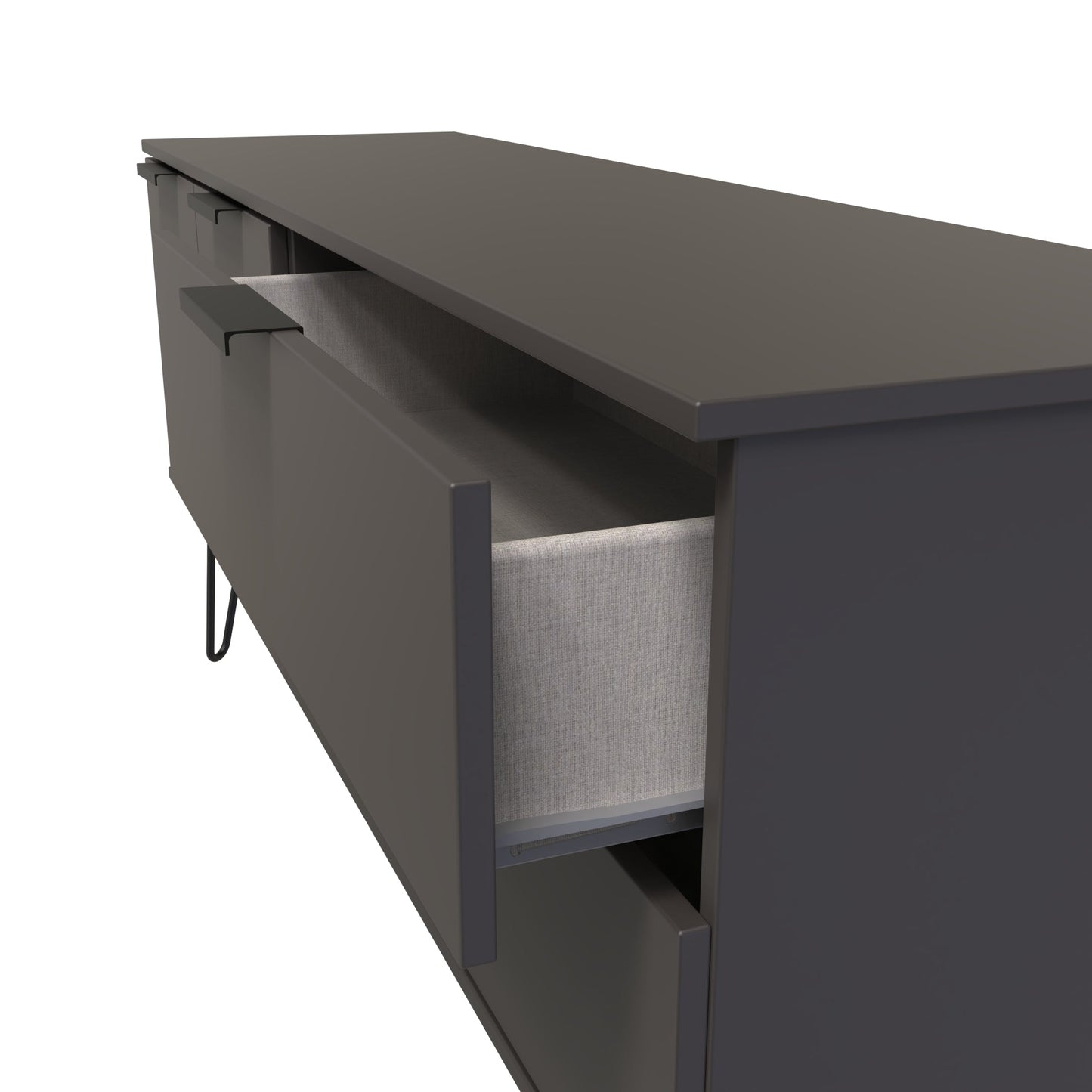 Hong Kong C Large Sideboard Black 2 Doors 2 Drawers 147cm