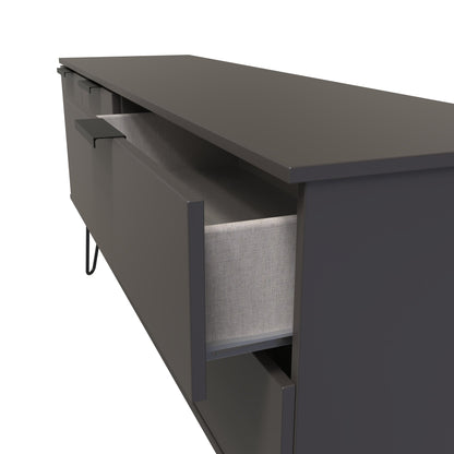 Hong Kong C Large Sideboard Black 2 Doors 2 Drawers 147cm