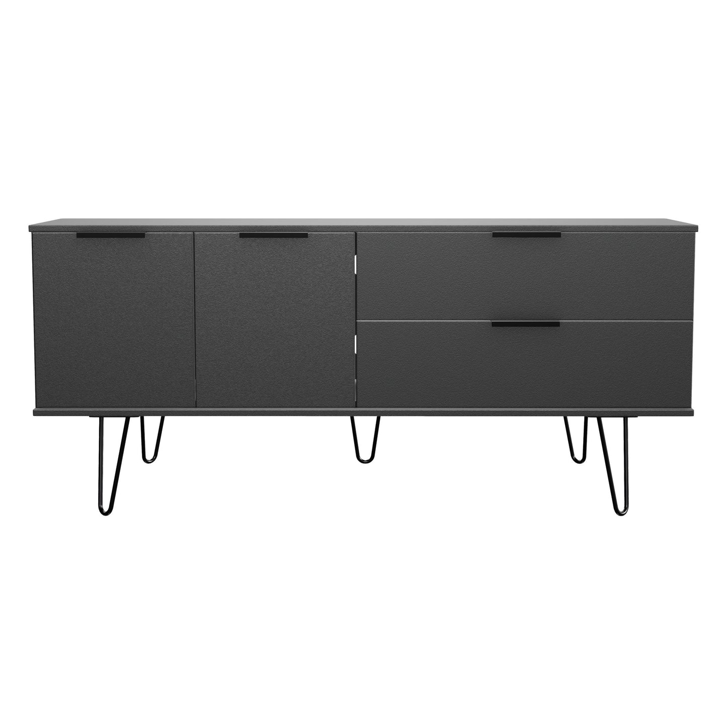 Hong Kong C Large Sideboard Black 2 Doors 2 Drawers 147cm