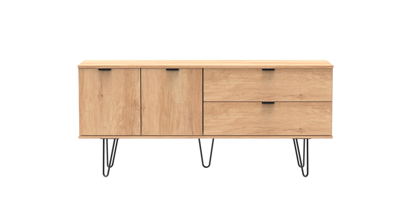 Hong Kong C Large Sideboard Dark Oak 2 Doors 2 Drawers 40cm